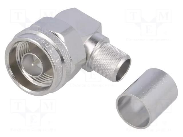 Connector: N; plug; male; angled,straight; 50Ω; soldering,crimped TELEGÄRTNER J01020B0081