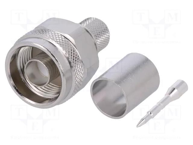 Connector: N; plug; male; straight; 50Ω; crimped; for cable; PTFE TELEGÄRTNER J01020A0127