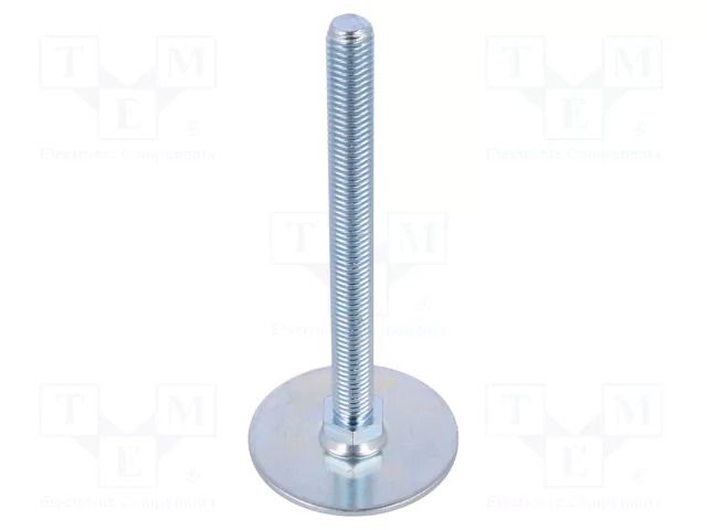 Foot; Base dia: 60mm; M12; steel; Plunger length: 125mm ELESA+GANTER GN40-60-M12-125A0S