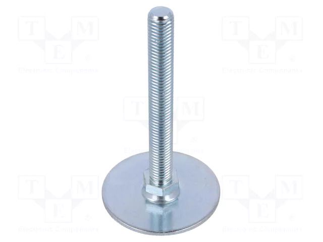 Foot; Base dia: 60mm; M12; steel; Plunger length: 100mm ELESA+GANTER GN40-60-M12-100A0S