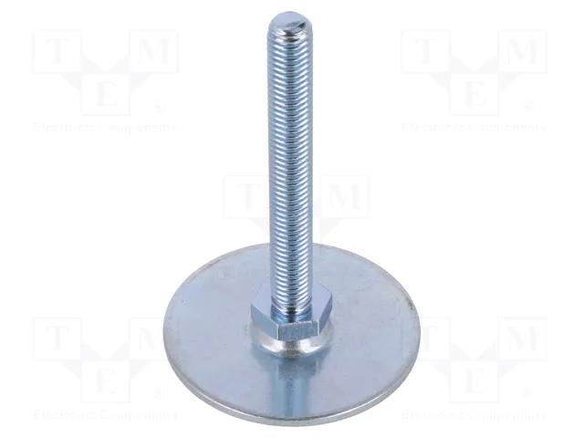 Foot; Base dia: 60mm; M10; steel; Plunger length: 80mm ELESA+GANTER GN40-60-M10-80A0S