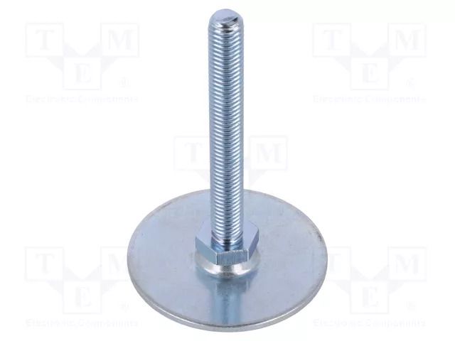 Foot; Base dia: 60mm; M10; steel; Plunger length: 80mm ELESA+GANTER GN40-60-M10-80A0S
