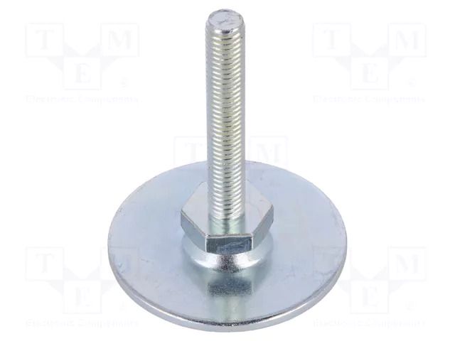 Foot; Base dia: 50mm; M8; steel; Plunger length: 50mm; Plating: zinc ELESA+GANTER GN40-50-M8-50A0S