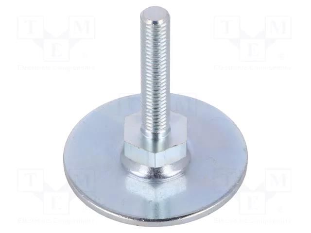 Foot; Base dia: 50mm; M8; steel; Plunger length: 40mm; Plating: zinc ELESA+GANTER GN40-50-M8-40A0S