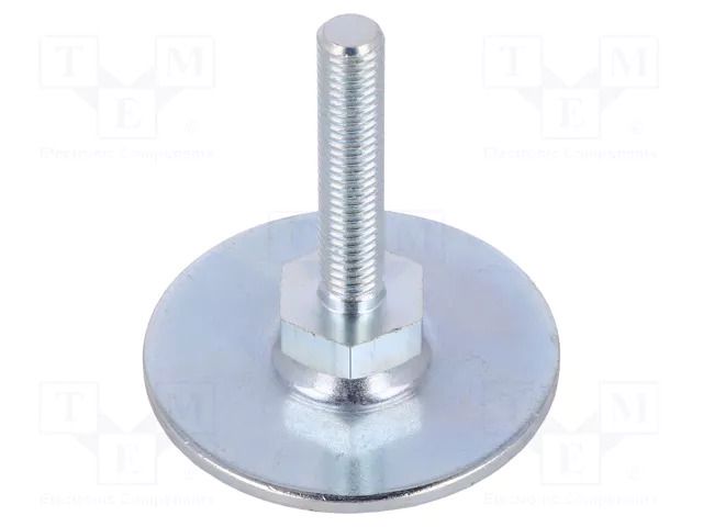 Foot; Base dia: 50mm; M8; steel; Plunger length: 40mm; Plating: zinc ELESA+GANTER GN40-50-M8-40A0S