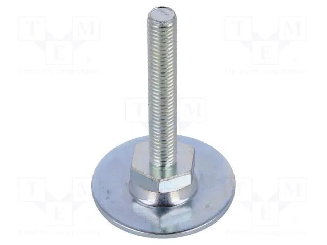 Foot; Base dia: 40mm; M8; steel; Plunger length: 50mm; Plating: zinc ELESA+GANTER GN40-40-M8-50A0S