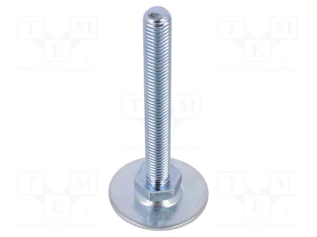 Foot; Base dia: 50mm; M8; steel; Plunger length: 63mm; Plating: zinc ELESA+GANTER GN40-50-M8-63A0S