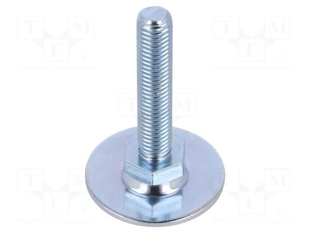 Foot; Base dia: 40mm; M10; steel; Plunger length: 50mm ELESA+GANTER GN40-40-M10-50A0S