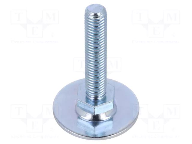 Foot; Base dia: 40mm; M10; steel; Plunger length: 50mm ELESA+GANTER GN40-40-M10-50A0S