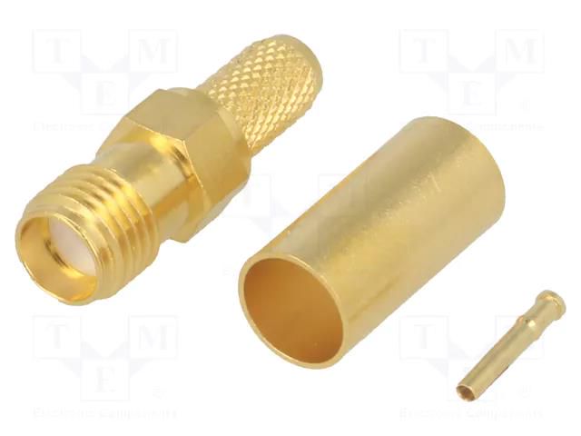 Connector: SMA; plug; female; straight; 50Ω; RG142,RG223,RG400 TELEGÄRTNER J01151A0611