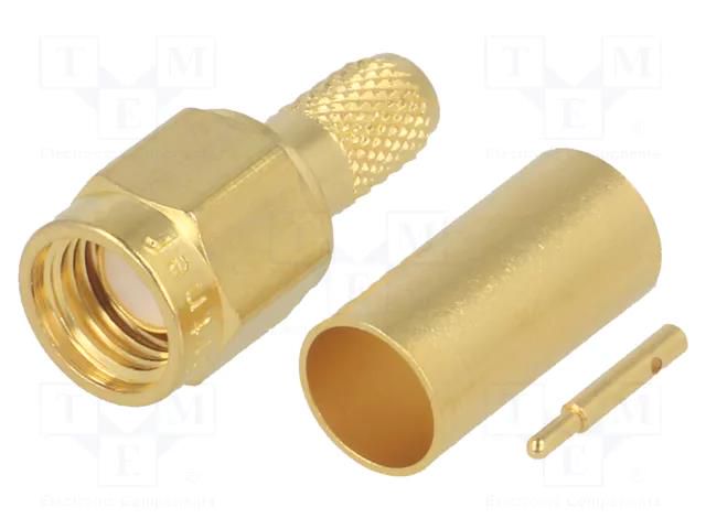 Connector: SMA; plug; male; straight; 50Ω; RG142,RG223; for cable TELEGÄRTNER J01150A0031