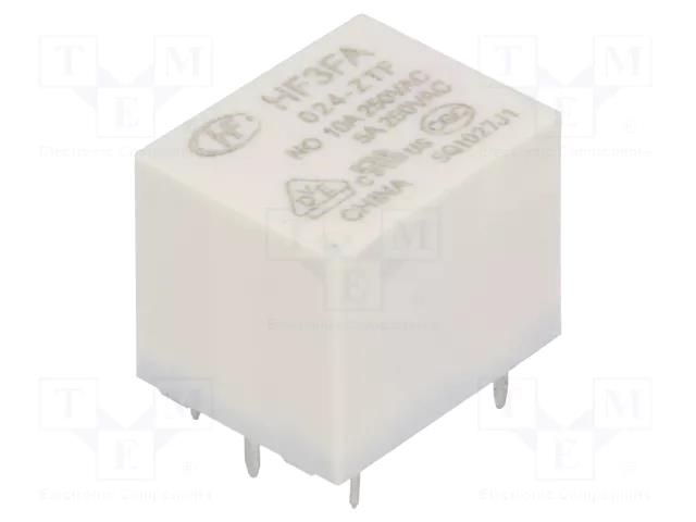 Relay: electromagnetic; SPDT; Ucoil: 24VDC; 10A; 10A/277VAC; PCB HONGFA RELAY HF3FA/024-ZTF