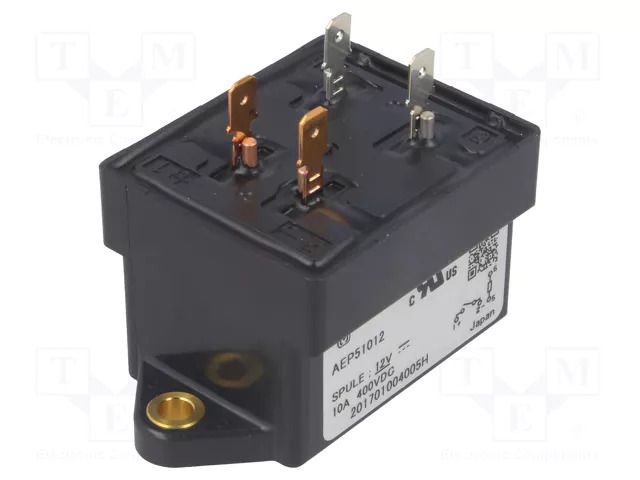 Relay: electromagnetic; SPST-NO; Ucoil: 12VDC; Icontacts max: 10A PANASONIC AEP51012J