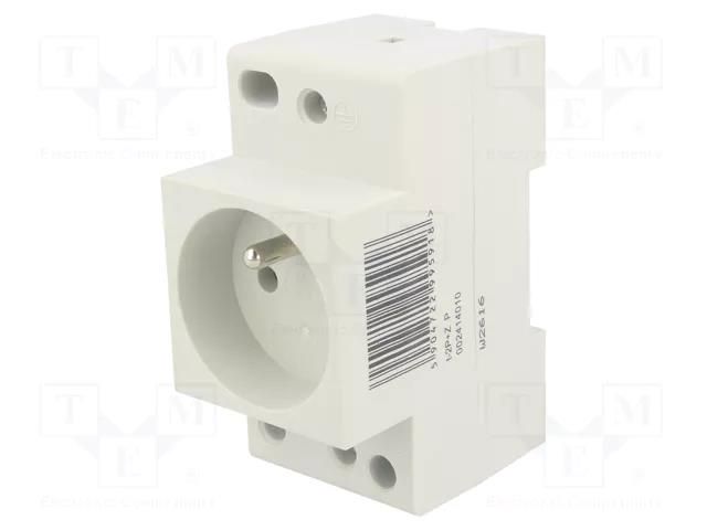 E-type socket; 230VAC; 10A; for DIN rail mounting ETI POLAM 002414010