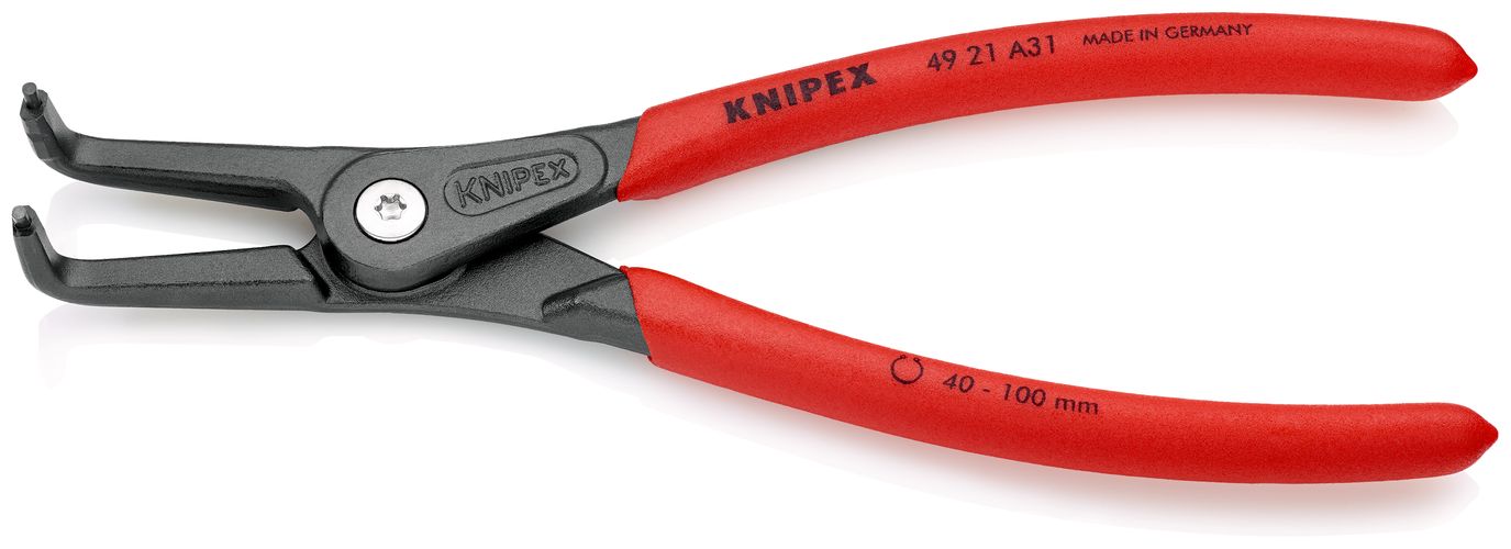 KNIPEX 49 21 A31 Precision Circlip Pliers for external circlips on shafts with non-slip plastic coating grey atramentized 210 mm 49 21 A31 4003773048848