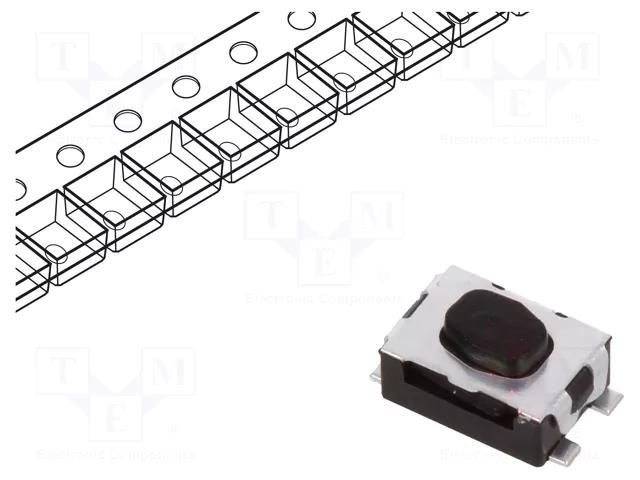 Microswitch TACT; SPST-NO; Pos: 2; 0.05A/32VDC; SMT; none; 2N; 1.9mm C&K KMR221GLFS