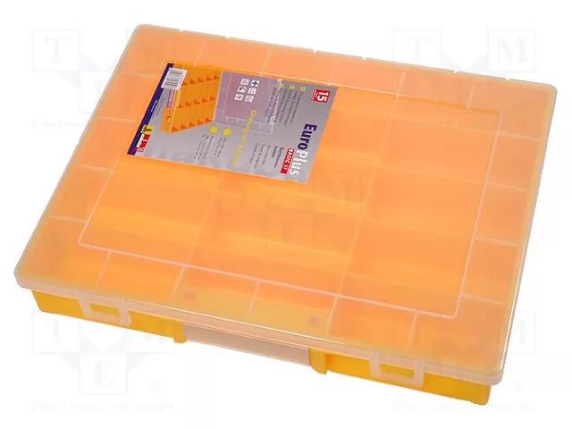 Container: collective; with partitions; polypropylene; yellow ALLIT AG W-457240