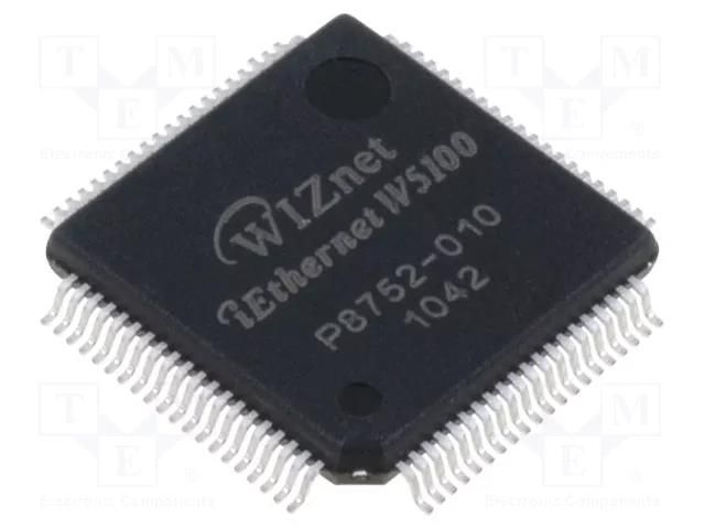 IC: Ethernet controller; 8bit BUS,SPI; LQFP80; -40÷85°C; Ch: 4 WIZNET W5100