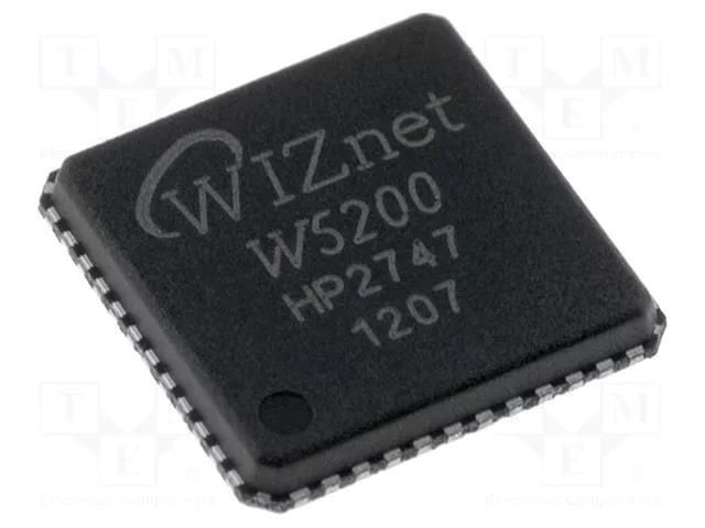 IC: Ethernet controller; SPI; QFN48; -40÷85°C; Ch: 8; 3.3VDC WIZNET W5200