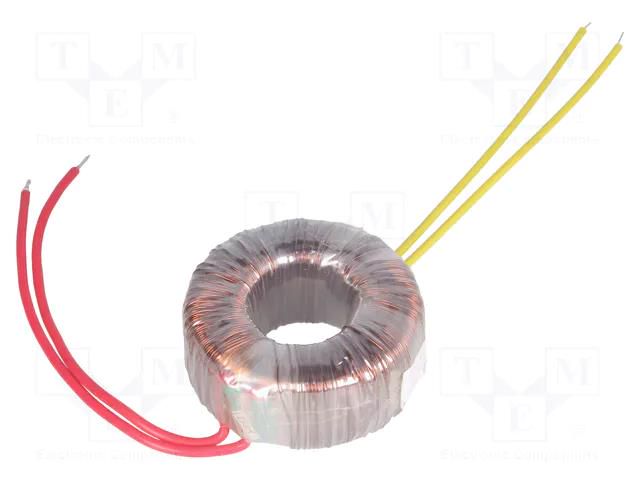 Transformer: toroidal; 40VA; 230VAC; 24V; 1.67A; Leads: cables; IP00 INDEL TST40W/24V