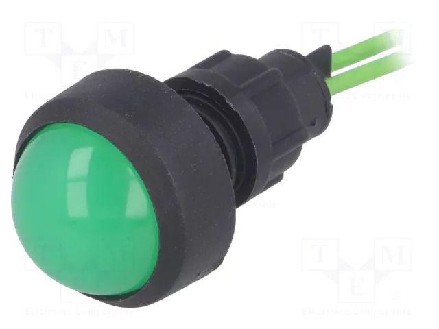 Indicator: LED; prominent; green; 230VAC; Ø13mm; IP20; cables; 300mm ELPROD LKD220-G