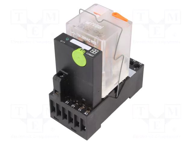Automation module: timer; 1s÷10days; 3PDT; 250VAC/10A; PIR15; IP20 RELPOL PIR153P230AC00T