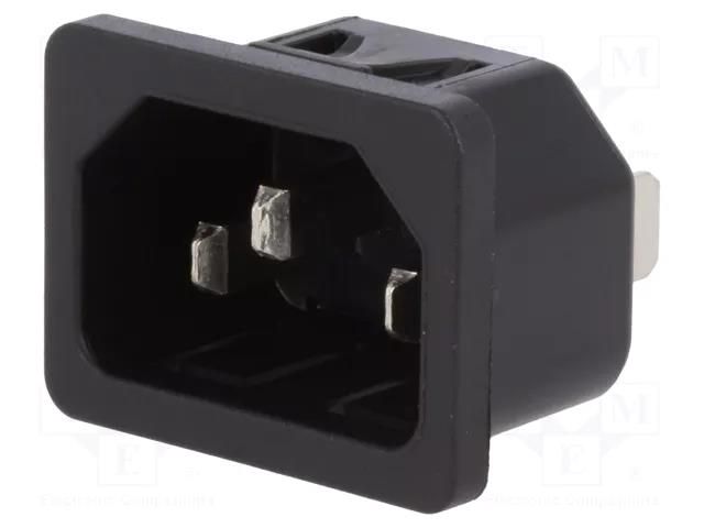 Connector: AC supply; socket; male; 10A; 250VAC; C14 (E); 6100-4 SCHURTER 6100.4315