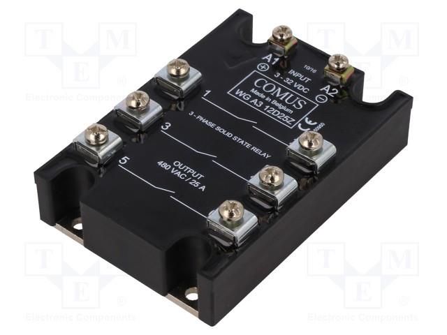 Relay: solid state; 25A; Uswitch: 24÷480VAC; 3-phase; -20÷80°C COMUS WGA3-12D25Z