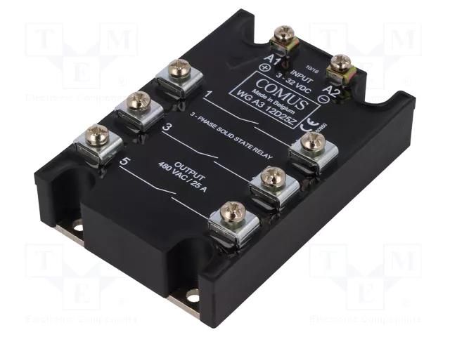 Relay: solid state; 25A; Uswitch: 24÷480VAC; 3-phase; -20÷80°C COMUS WGA3-12D25Z