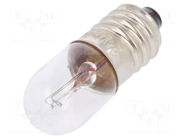 Filament lamp: miniature; E10; 24VDC; 50mA; Bulb: cylindrical; 1.2W BRIGHTMASTER LAMP-E10/24/50