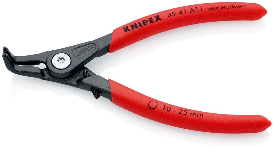 KNIPEX 49 41 A11 Precision Circlip Pliers for external circlips on shafts covered with non-slip plastic grey atramentized 130 mm 49 41 A11 4003773079606