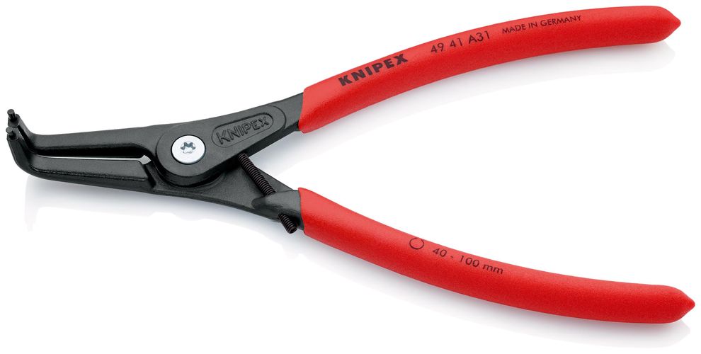 KNIPEX 49 41 A31 Precision Circlip Pliers for external circlips on shafts covered with non-slip plastic grey atramentized 210 mm 49 41 A31 4003773079620