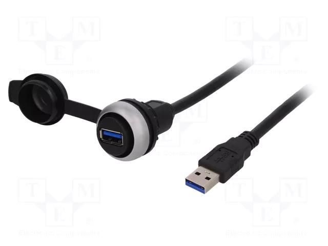 USB socket; 22mm; RMQ-Titan; Ø22.5mm; Len: 0.6m; USB 3.0 A/A EATON ELECTRIC M22-USB-SA
