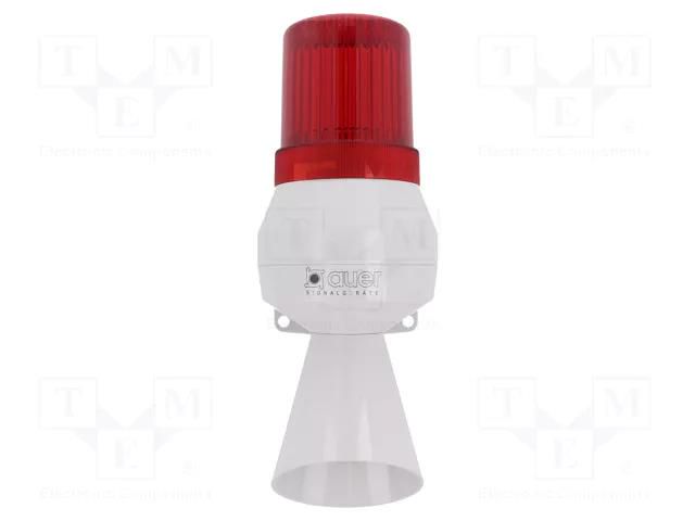 Signaller: lighting-sound; 24VDC; bulb BA15D; red; IP43; Ø75x213mm AUER SIGNAL 710112005