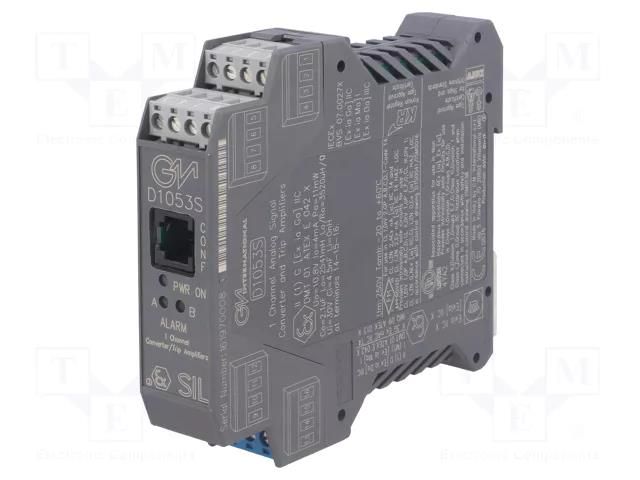 Converter: analog signals; for DIN rail mounting; 20÷30VDC; IP20 GM INTERNATIONAL D1053S