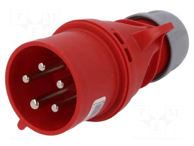 Connector: AC supply 3-phase; plug; male; 32A; 400VAC; IEC 60309 PCE 7025-6