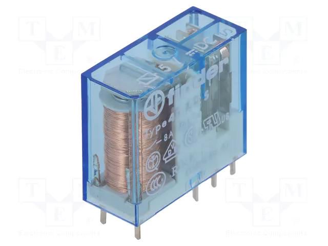 Relay: electromagnetic; DPDT; Ucoil: 5VDC; Icontacts max: 15A; 50Ω FINDER 40.52.7.005.0000