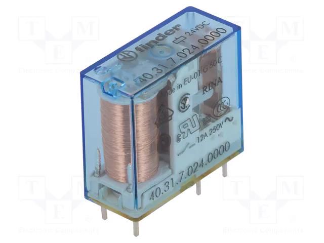 Relay: electromagnetic; SPDT; Ucoil: 24VDC; Icontacts max: 20A FINDER 40.31.7.024.0000