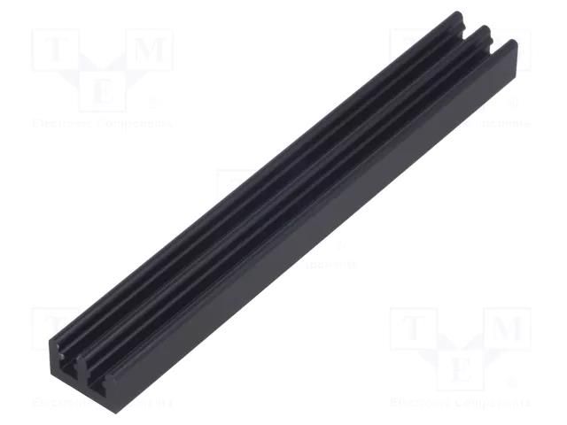 Heatsink: extruded; grilled; black; L: 75mm; W: 10mm; H: 6mm; anodized FISCHER ELEKTRONIK SK646/75/SA