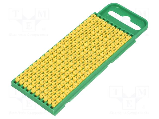 Markers; Marking: S; 0.8÷2.2mm; polyamide; yellow; -40÷85°C; WIC HELLERMANNTYTON WIC0-S-PA66-YE1000