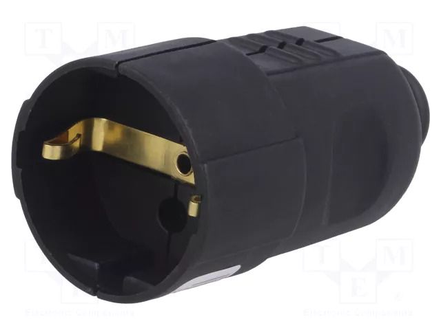 Connector: AC supply; female; socket; 2P+PE; 230VAC; 16A; black PCE 05177