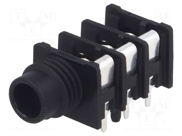 Connector: Jack 6,3mm; socket; female; ways: 3; angled 90°; THT NEUTRIK NTR-NRJ6HH-1
