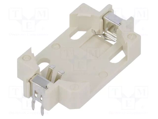Socket; CR2032,DL2032; Batt.no: 1; horizontal,THT; H: 5.5mm; white CONNFLY DS1092-07-W6L