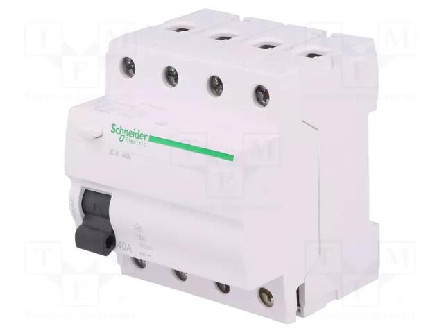 RCD breaker; Inom: 40A; Ires: 300mA; Poles: 4; 400VAC; IP20; 1÷25mm2 SCHNEIDER ELECTRIC A9Z04440