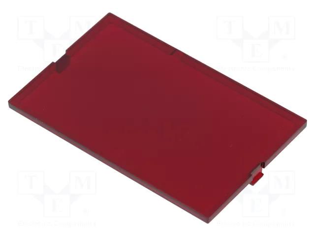 Front panel; without frame,with holder; semi-transparent red ITALTRONIC IT-P05040821F