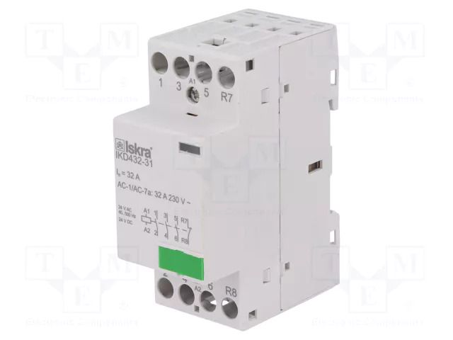 Contactor: 4-pole installation; 32A; 24VAC,24VDC; NC + NO x3 ISKRA IKD432-31/24V