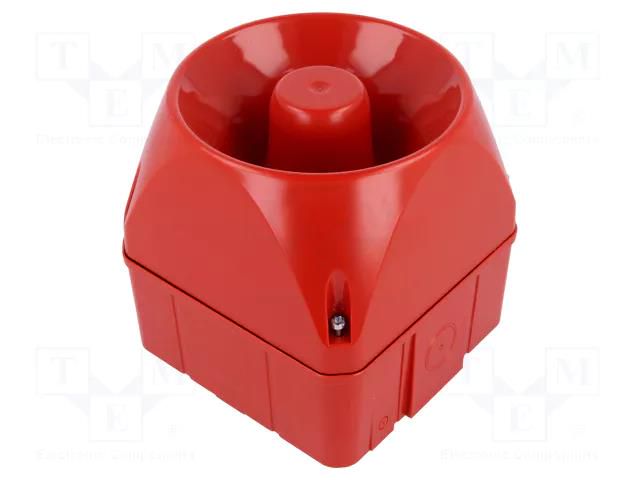 Signaller: sound; siren; 24÷48VDC; 24÷48VAC; 113dB; ASM; IP66; red AUER SIGNAL JA-ASM-24