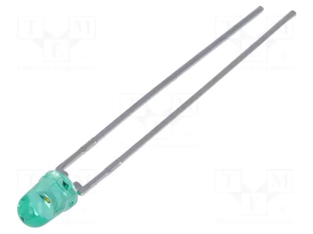 LED; 3mm; green; 6.7÷22mcd; 45°; Front: convex; 2.1÷2.7VDC BROADCOM (AVAGO) HLMP-1521