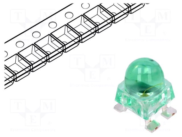 LED; green; SMD; 7200÷16000mcd; 2.8÷3.8VDC; 4.2x4.2x6.5mm; 30° BROADCOM (AVAGO) ALMD-CM3D-XZ002