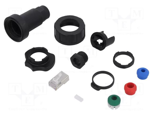 Connector: RJ45; plug; Buccaneer Ethernet; PIN: 8; polyamide; 24AWG BULGIN PX0834/B